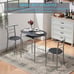 NEW 3 Piece Wood Round Table & Chair Set with Wine Storage Rack, Black