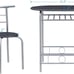 NEW 3 Piece Wood Round Table & Chair Set with Wine Storage Rack, Black
