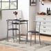 NEW 3 Piece Wood Round Table & Chair Set with Wine Storage Rack, Black