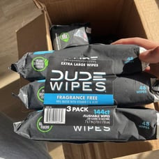 DUDE Wipes - Flushable - 3 Pack, 144 - 48 Count (case = 4 Packs Of 3 )