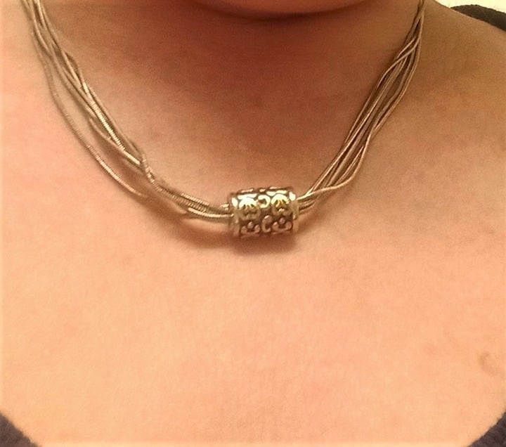 Necklace Lot and Cosmetic Bag