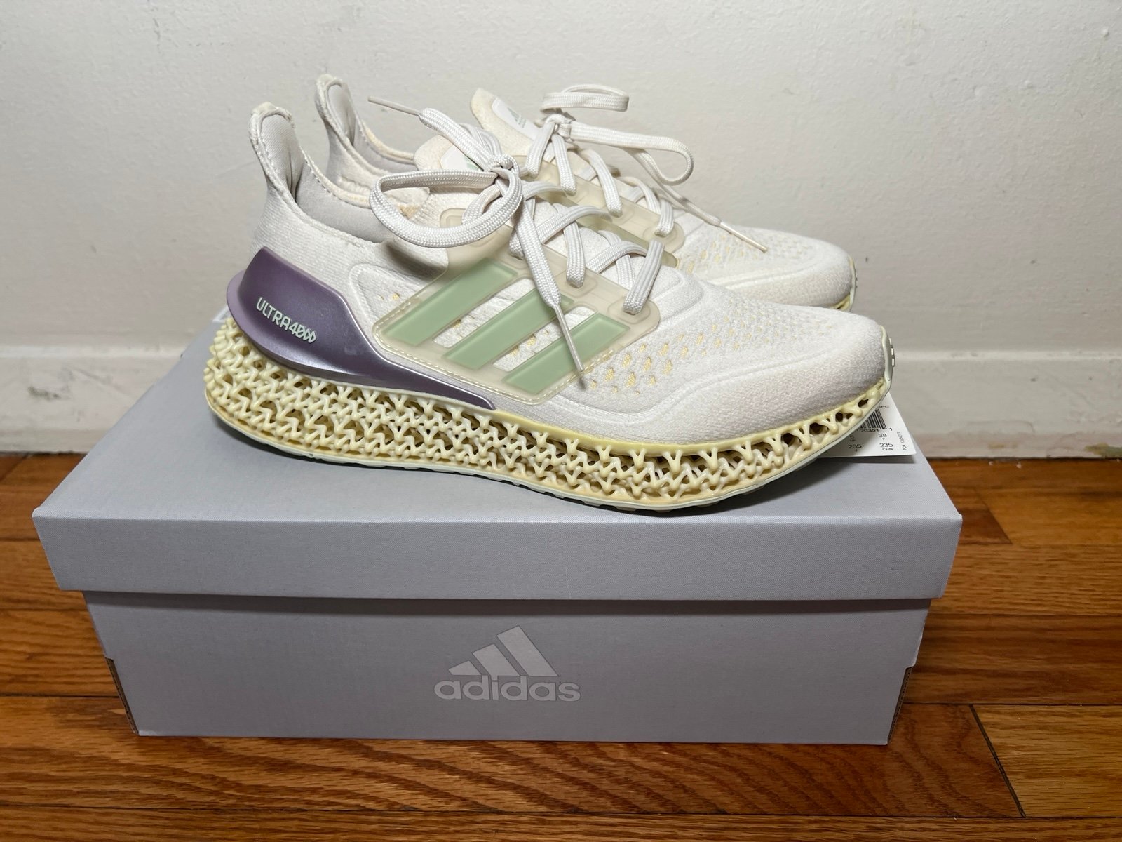 Adidas Ultra 4DFWD White Linen Green Women's Size US6.5 EU38 GX6634