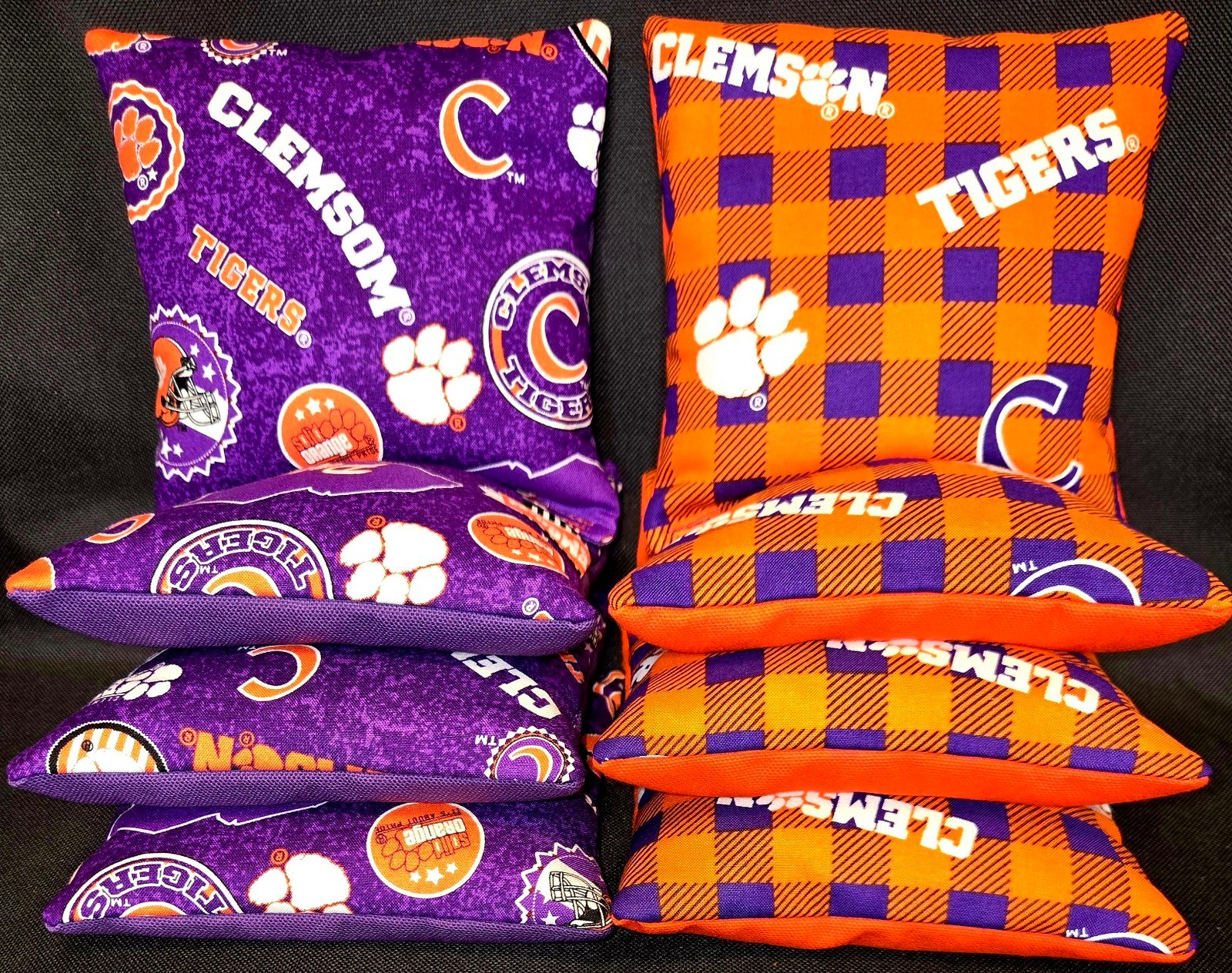 Set of 8 All Weather Clemson Tigers Cornhole Bags ***FREE SHIPPING***