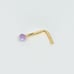 Solid 14kt gold nose piercing with a soft purple shade opal Gem mark 14k NEW