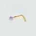 Solid 14kt gold nose piercing with a soft purple shade opal Gem mark 14k NEW