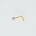 Solid 14kt gold nose piercing with a soft purple shade opal Gem mark 14k NEW
