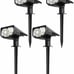4PCS LED Solar Landscape Spotlights Outdoor Lights Garden Pathway Lawn Wall Lamp