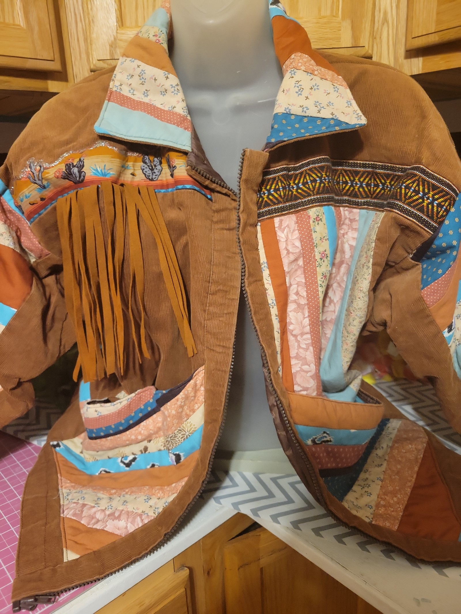 Hand quilted western women's jacket