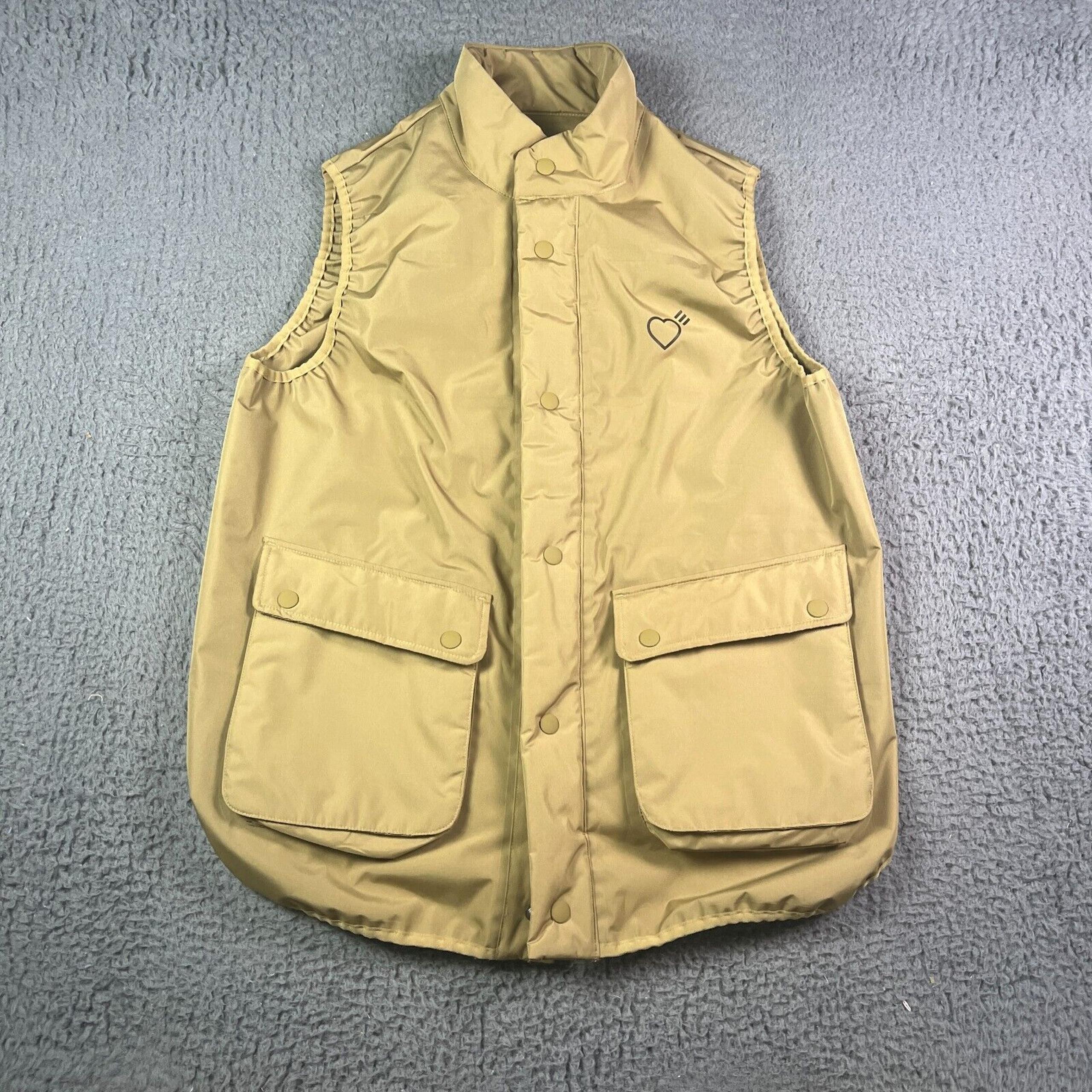 Adidas Human Made Vest Gilet Mens Small Beige Khaki Padded Inflatable HM