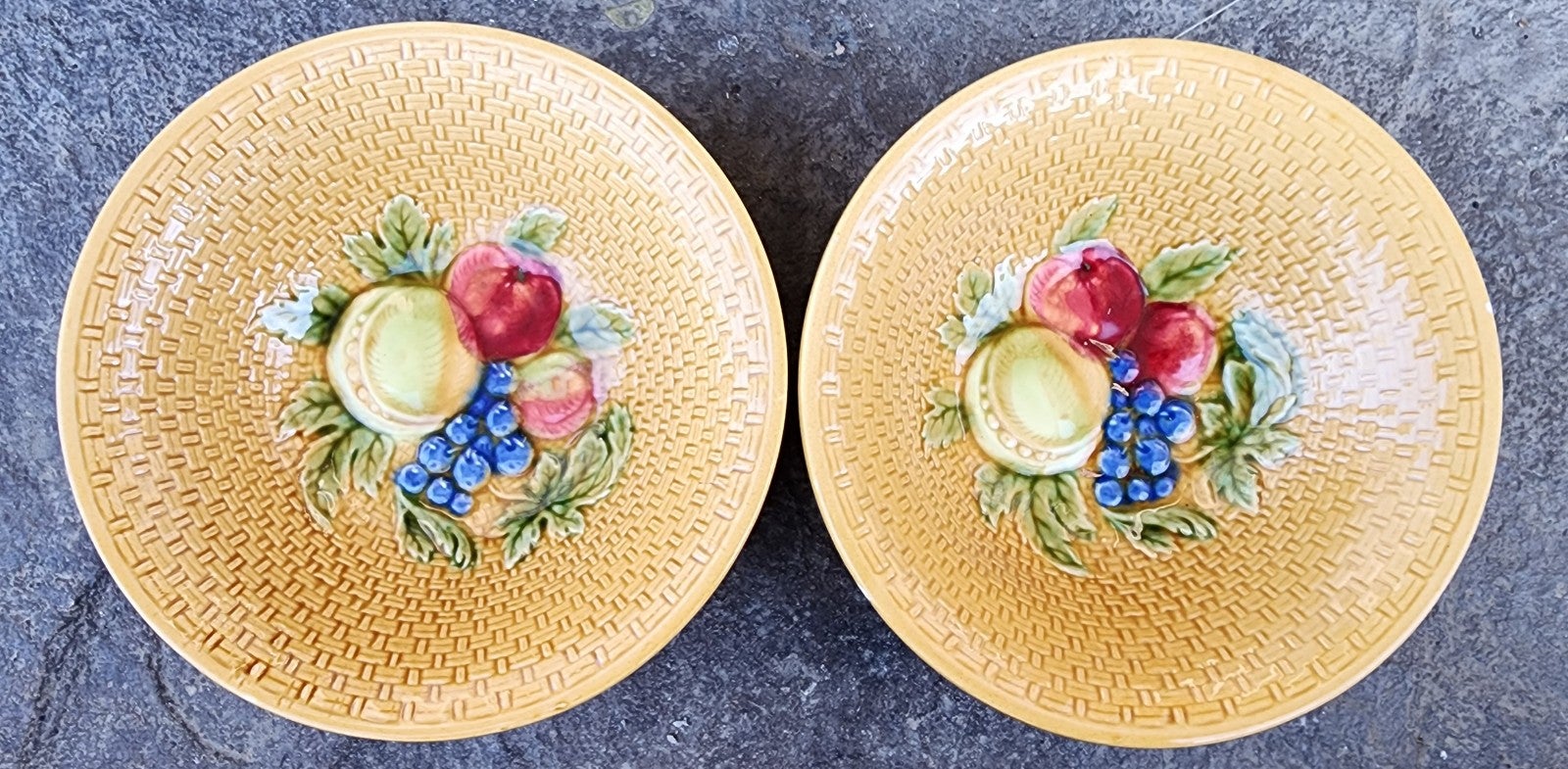 Antique GS Zell Germany Zell Baden Pottery 2 Desert bowls.