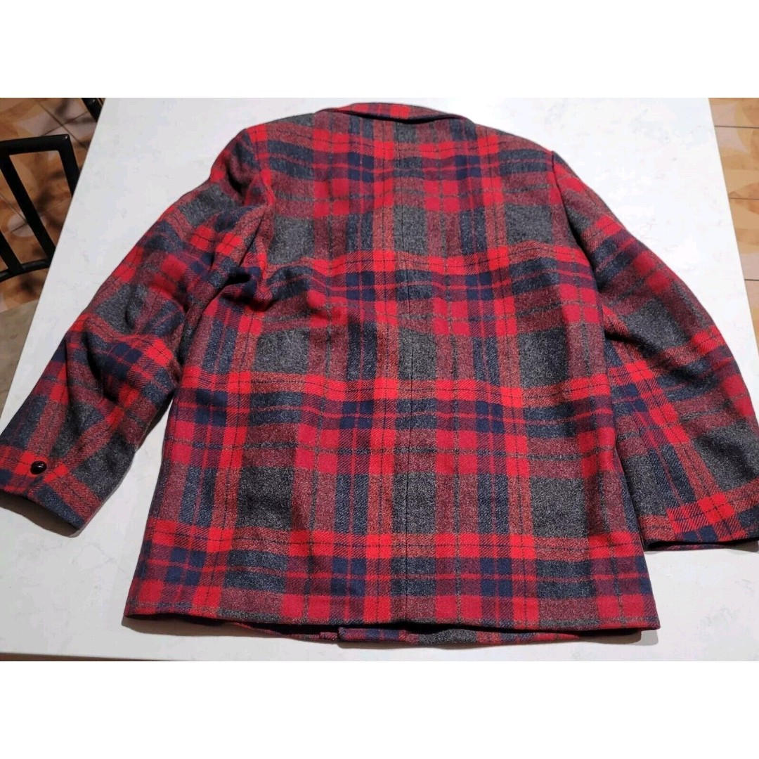 VTG Pendleton Wool Jacket Made In USA Plaid Large Over Coat