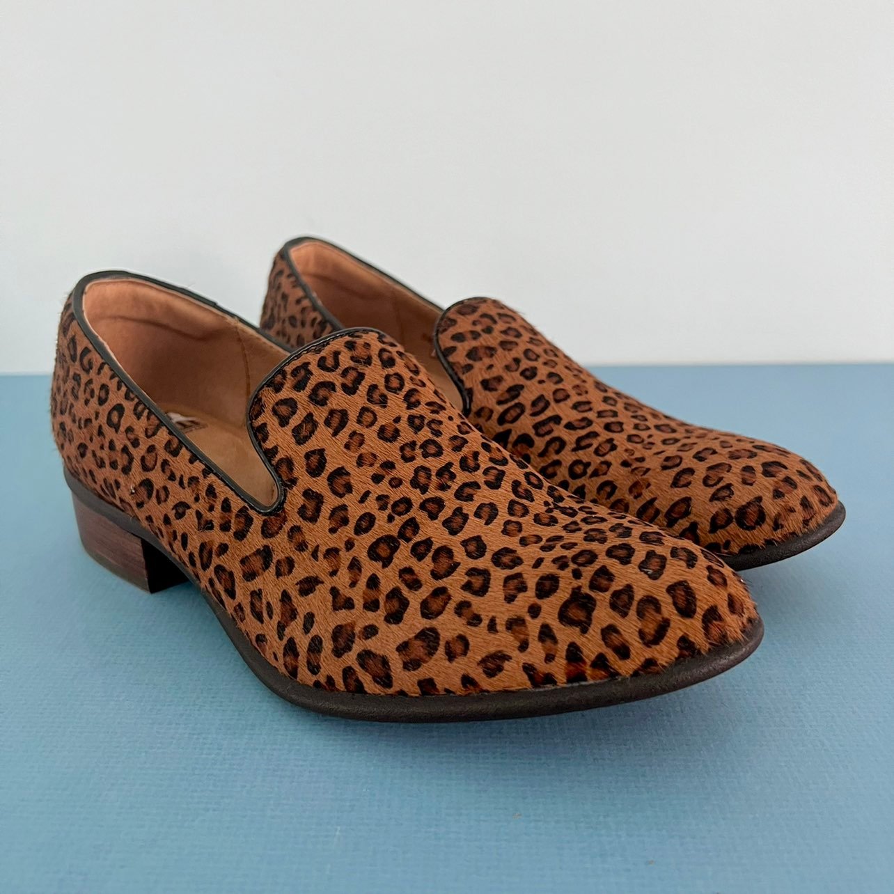 Sofft Severn Leopard Print Calf Hair Slip On Loafers