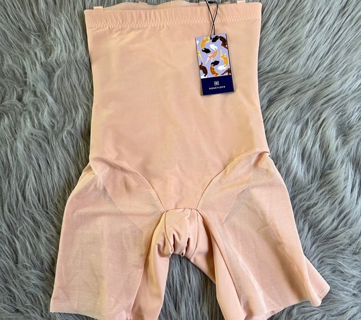 HoneyLove SuperPower Short Womens Small Pink Rose Tan Shapewear All Over Sculpt