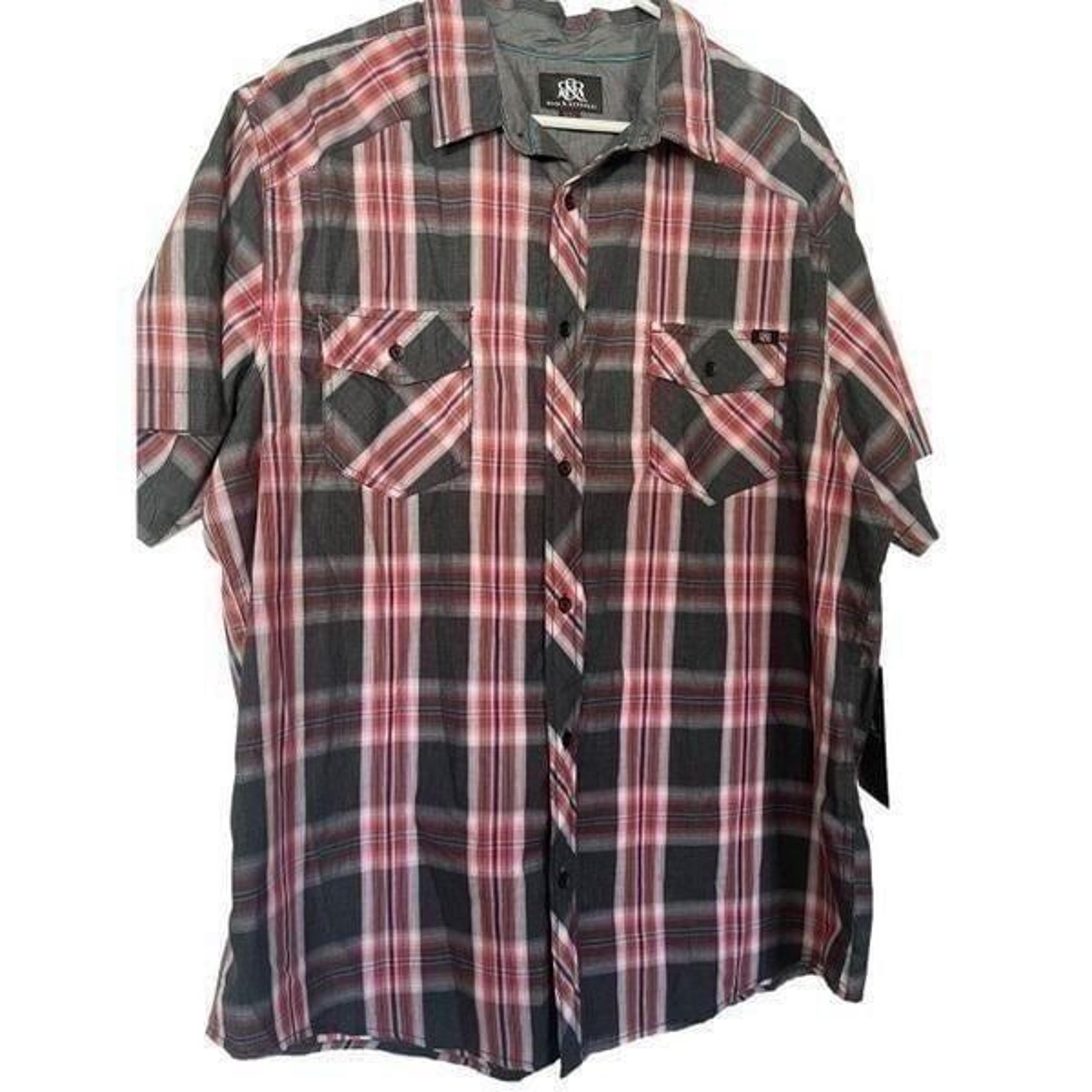 Rock & Republic Men's Plaid .Buttons Up Shirt Size XXL New
