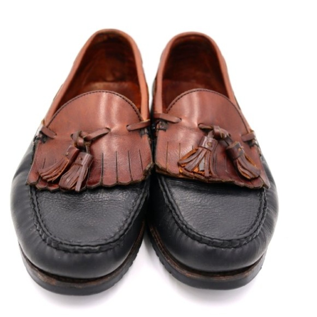 Allen Edmonds Nashua Brown & Black Tassel Loafers Mens 10.5