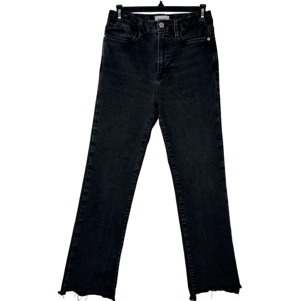 FRAME Jeans Women's Cotton Denim Skinny Leg High Waist Black Size 28 E18