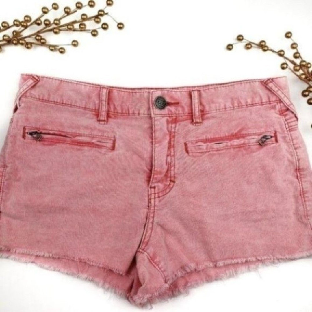 Free People corduroy frayed hem short shorts pink size 27