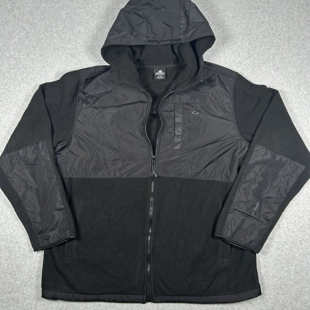 Snozu Performance Men's XXL Full Zip Black Inside Fleece Jacket 3 Pocket Hooded