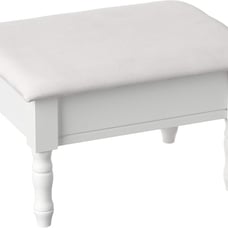 Home Furnishing Footstool with Storage cover White