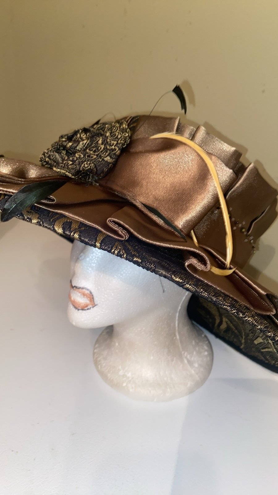 Beautiful Gold & Black Dress Hat by Ben Marc