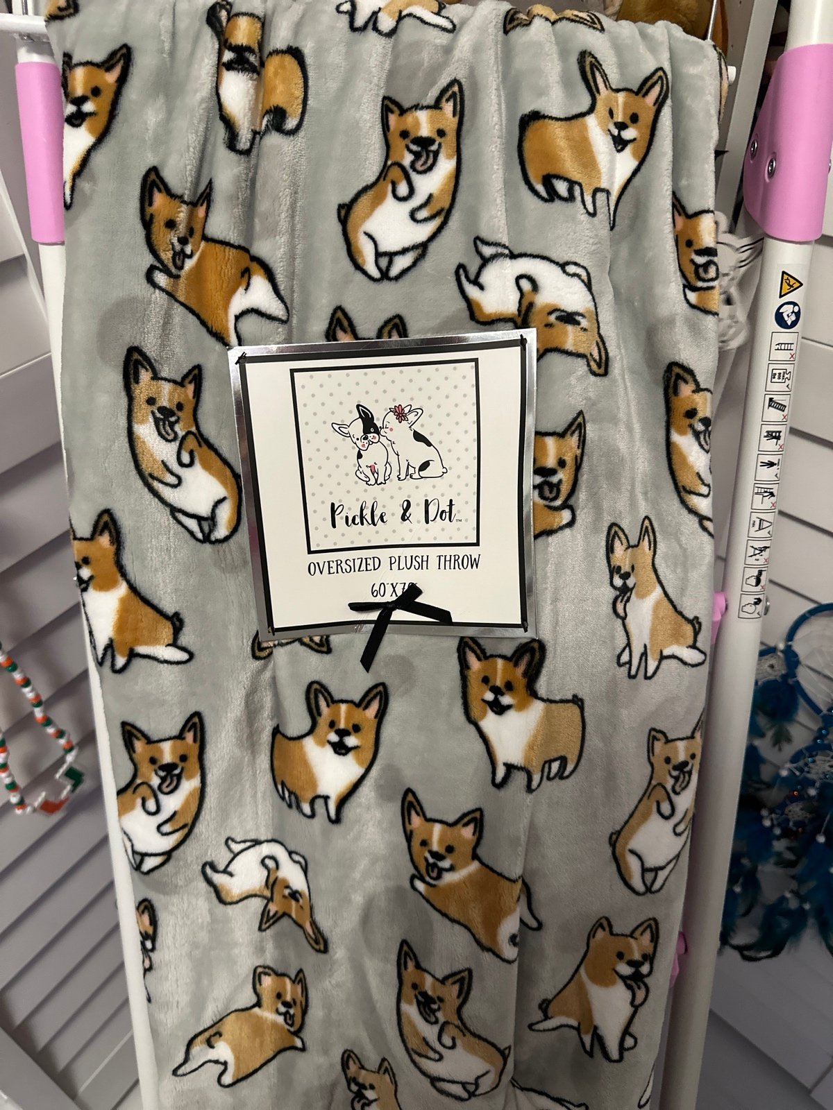 Pickle & Dot Oversize CORGI plush throw - 60x70- SO SOFT & CUTE!