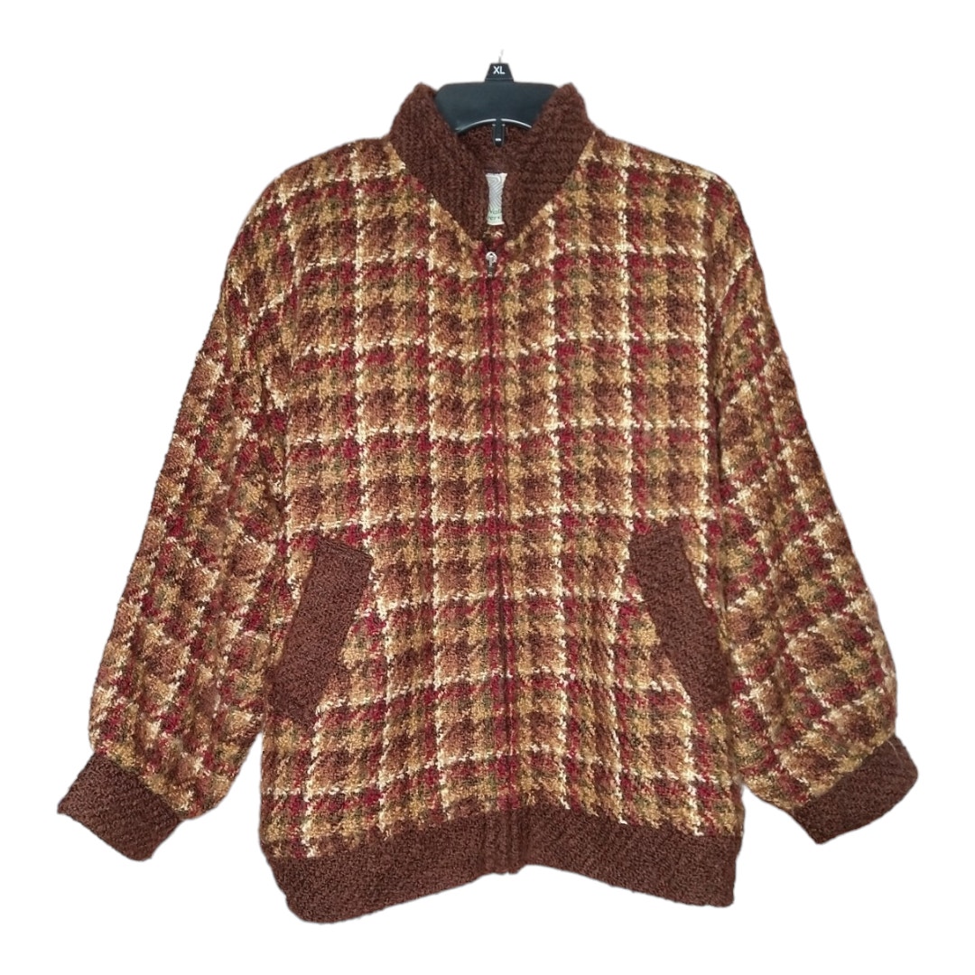 Vintage Plaid Bomber Jacket size Large Wool Handmade in Ireland