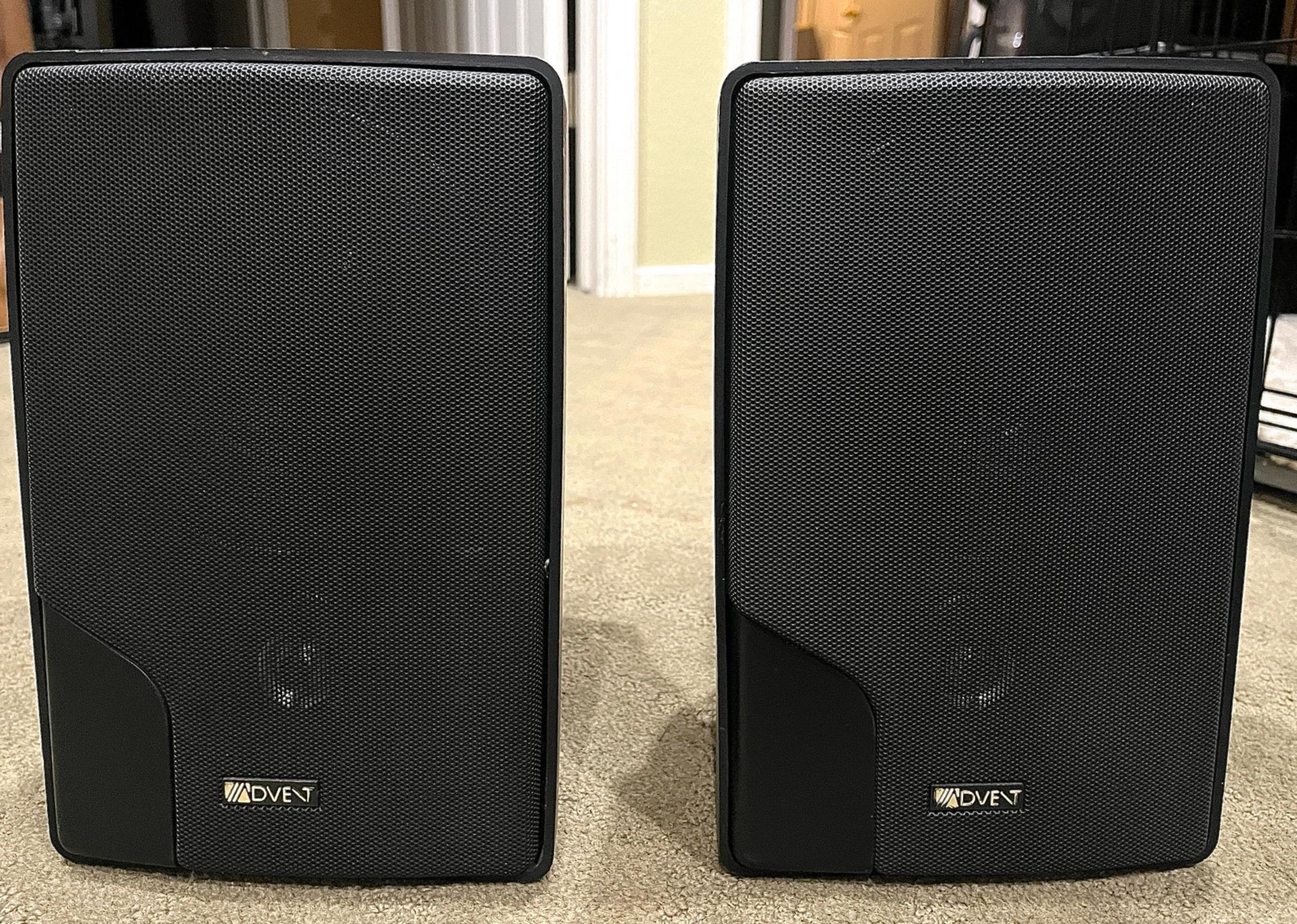Advent Marbl Indoor Outdoor Speakers Pair In Black With Mounting Brackets