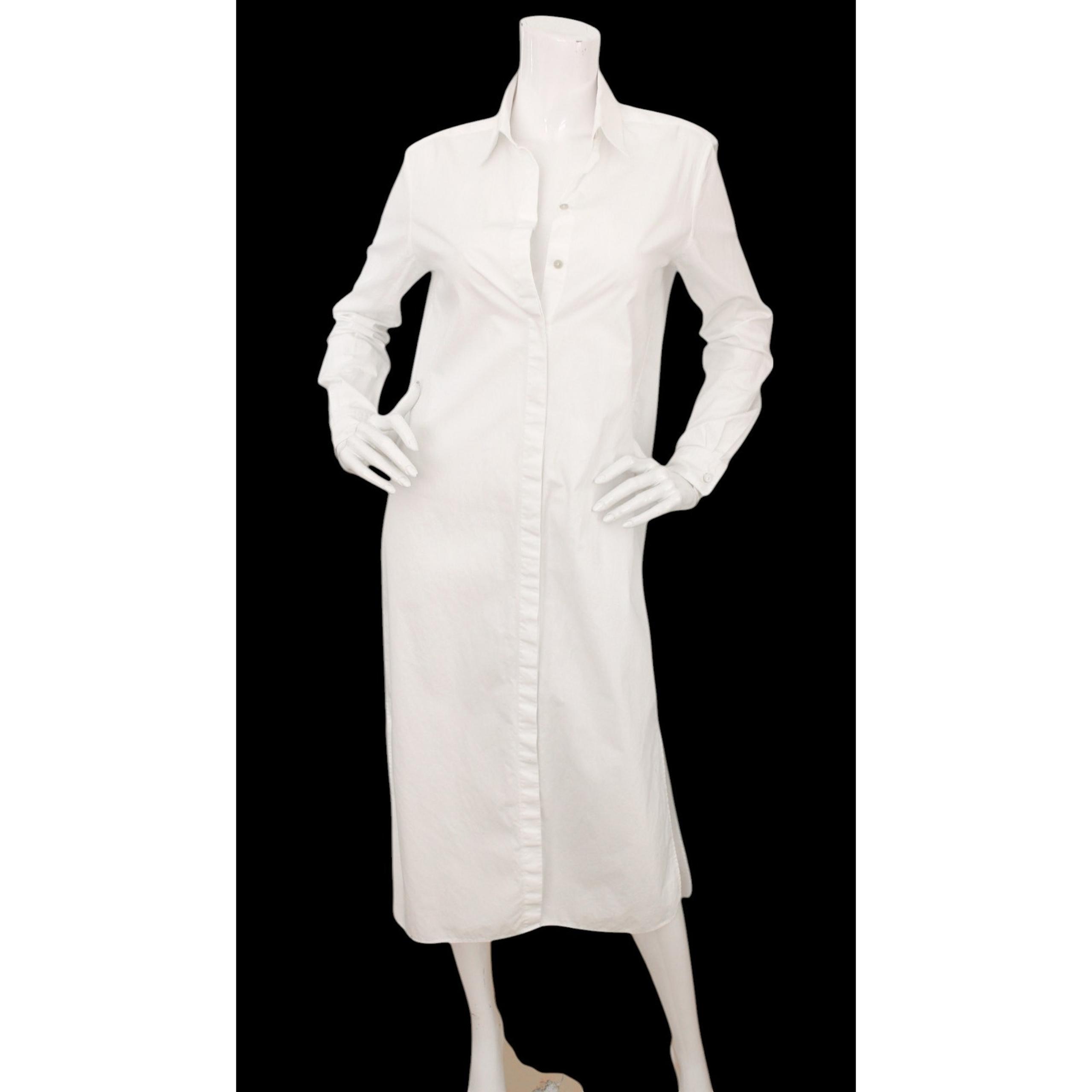 Rosetta Getty White Cotton Poplin Shirt Dress Long Sleeve 6