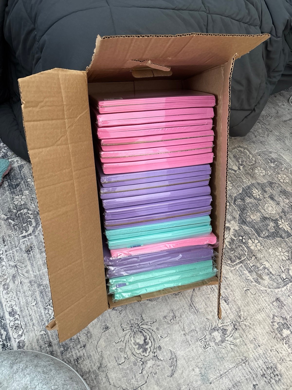Bundle of pink purple and teal colored felt and foam sheets NWT