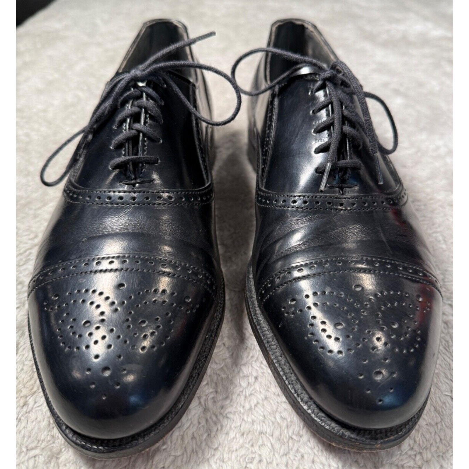 Dexter Comfort Classics Black Leather Wingtip Oxfords Dress Shoes Mens Size 8.5