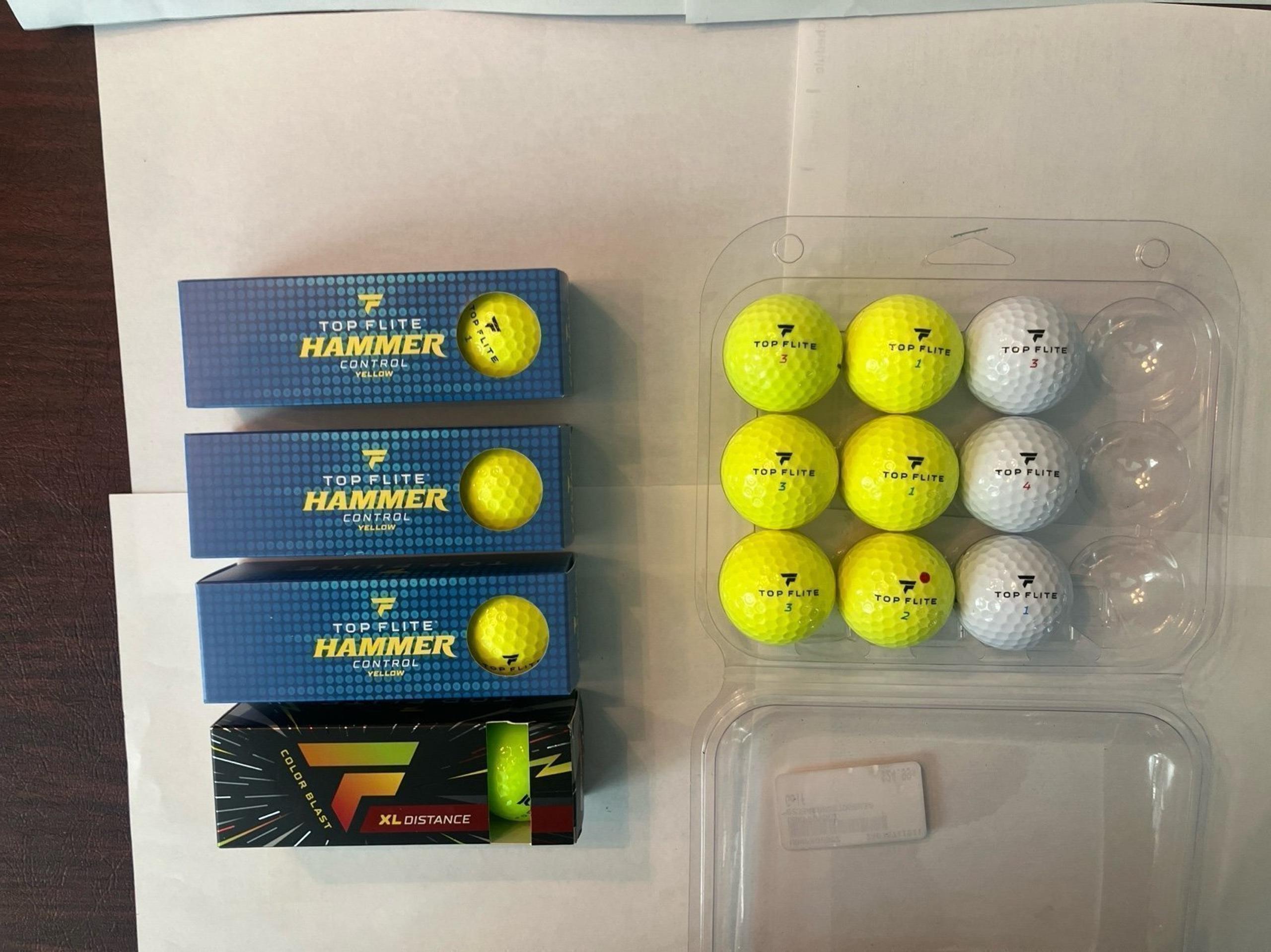 NEW 21 Top Flite HAMMER/XL DISTANCE Golf Balls Assortment