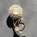 Vintage Gold-Tone Rhinestone Floral Brooch Pin Jewelry Accessory