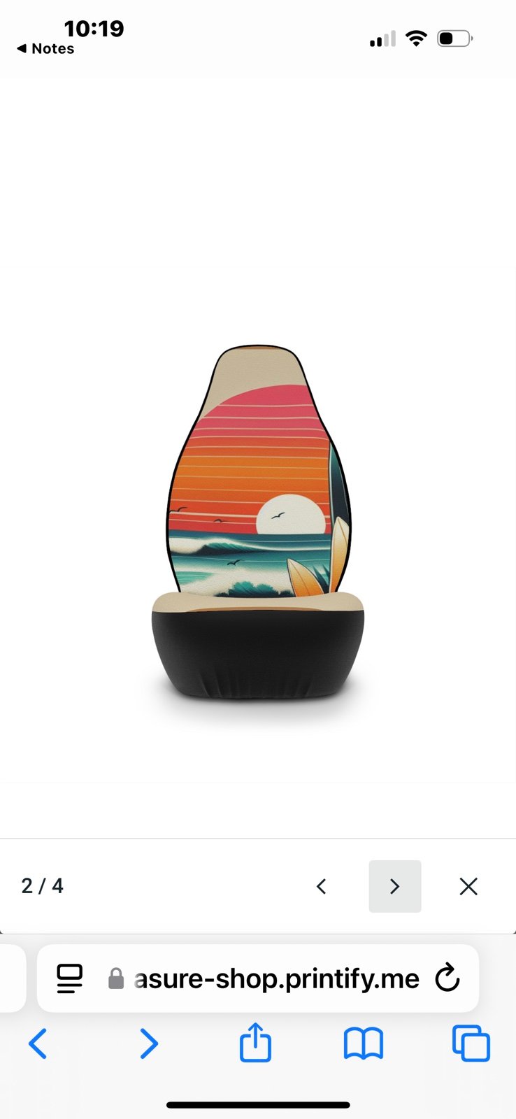 Vintage Surf Car Seat Covers - Sunset Vibe for Beach Lovers