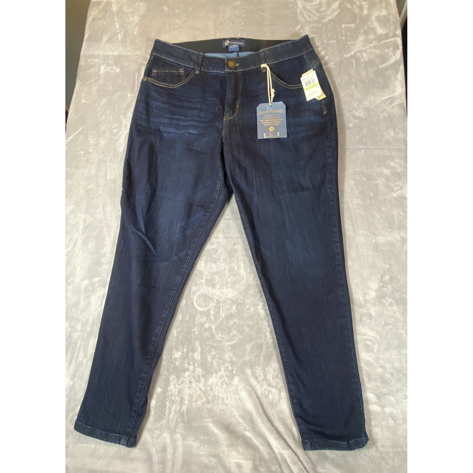 DEMOCRACY Jeans Size 18W Womens Stretch Skinny Dark Blue Denim Ab Technology New