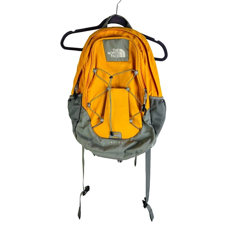 The North Face Jester Rip Cord Backpack Book Bag Hiking Trail Yellow