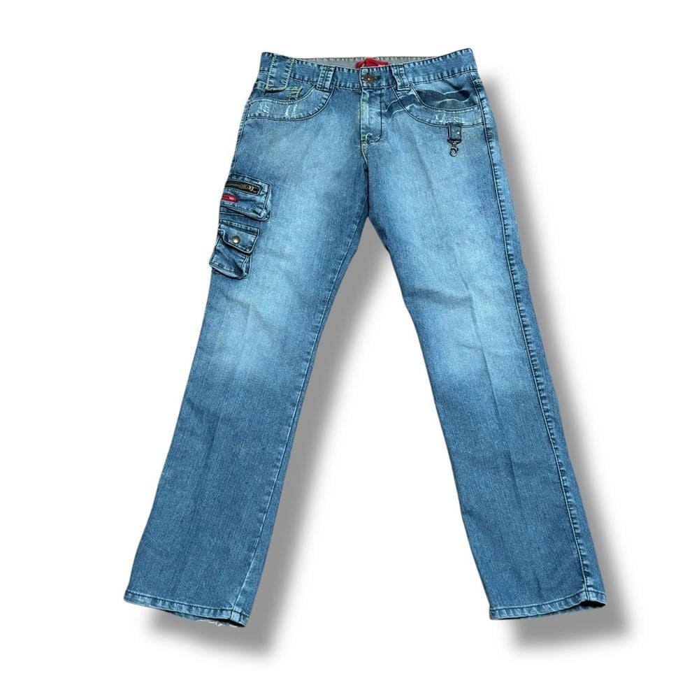Vintage Y2K Denim Soul Men's Cargo Denim Jeans Grunge Size 34 x 34