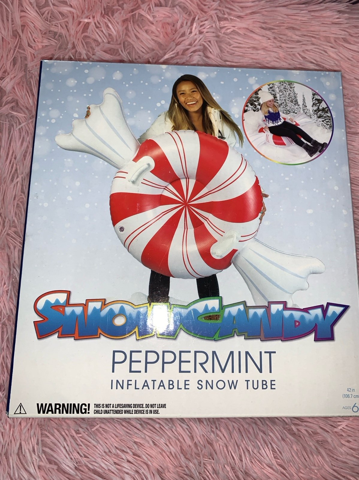 Inflatable Peppermint Twist Snow Tube