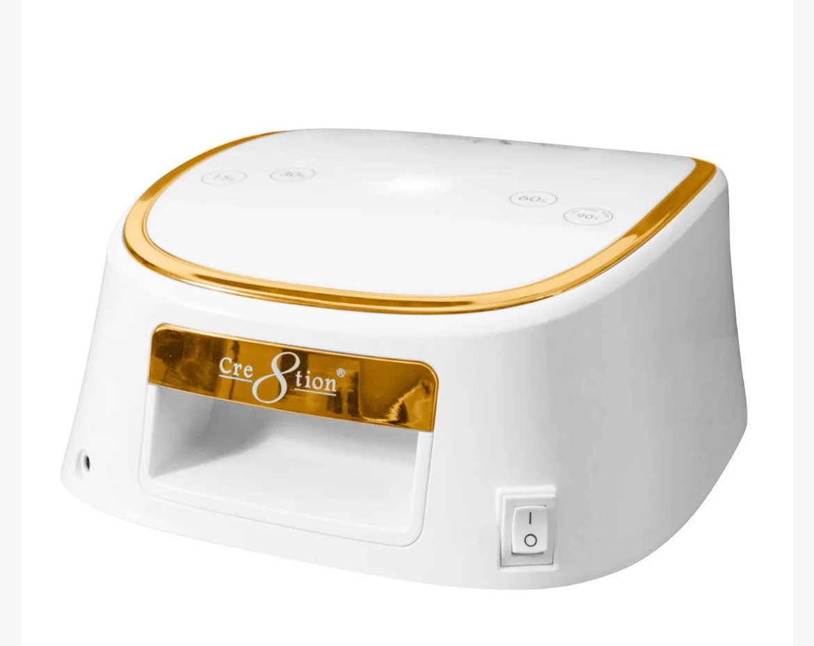 CRE8TION CORDLESS LED LAMP WHITE WITH GOLD RIM