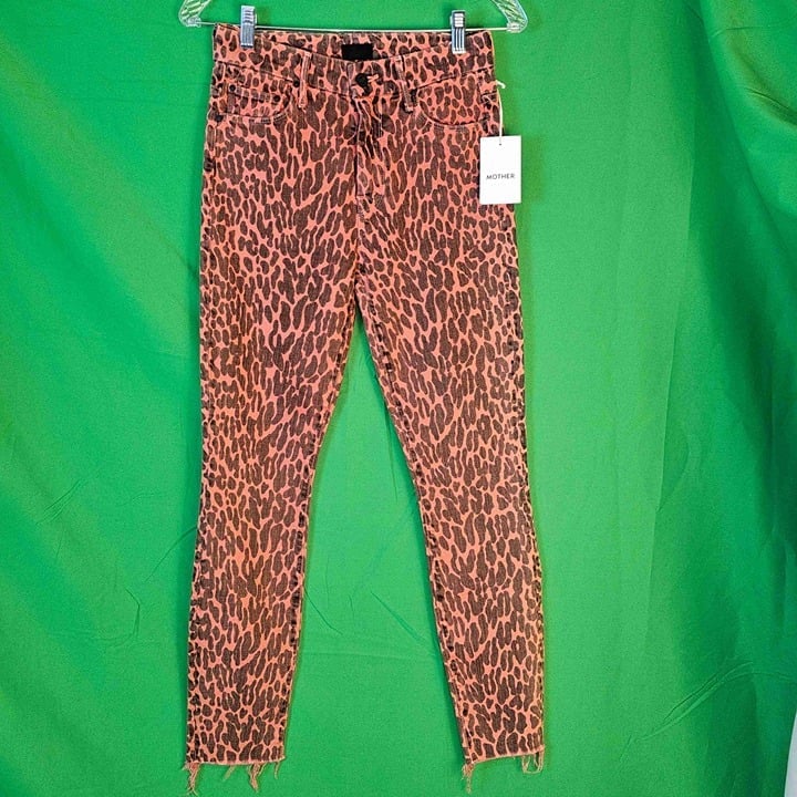 NWT Mother Animal Attraction High Waisted Looker Ankle Fray Skinny Jeans 25