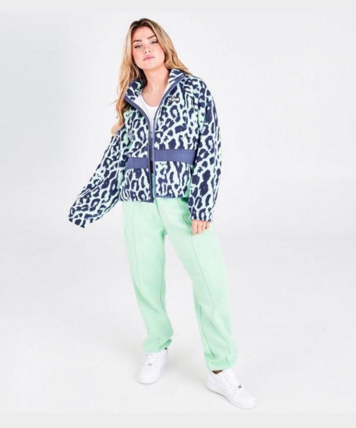 nike animal print fleece jacket