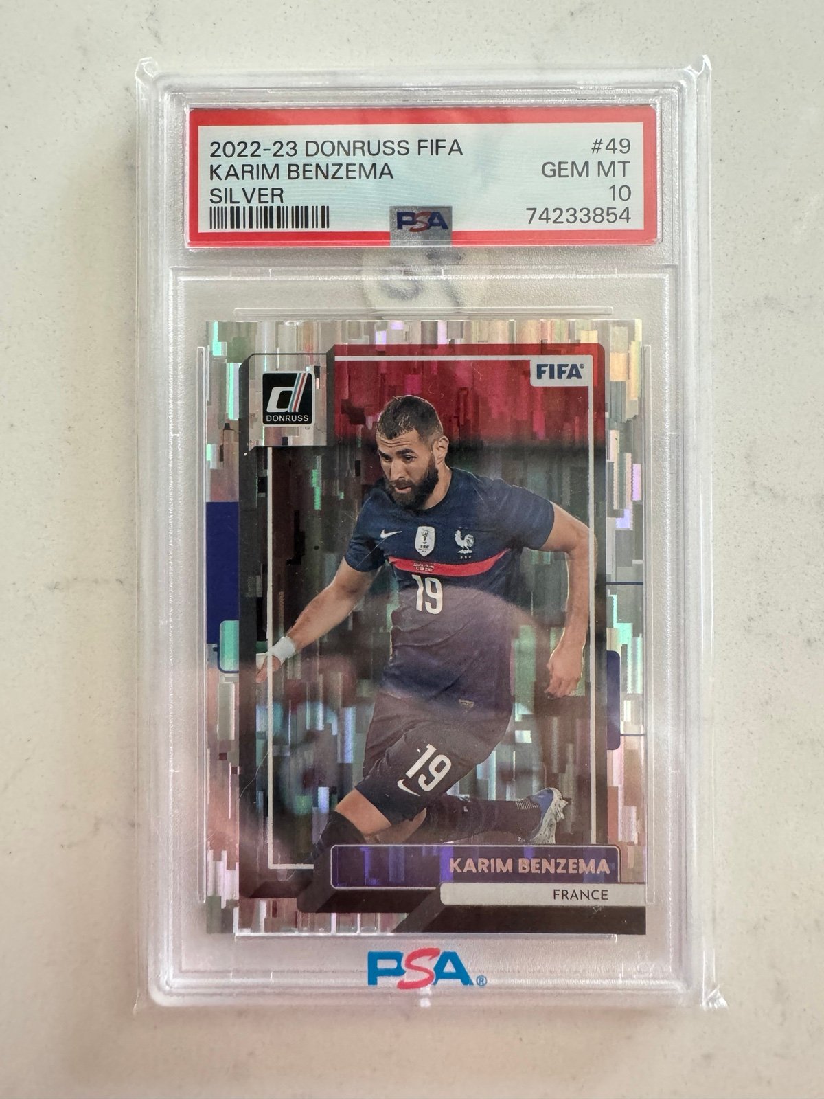 2022-23 DONRUSS FIFA KARIM BENZENMA SILVER PSA 10