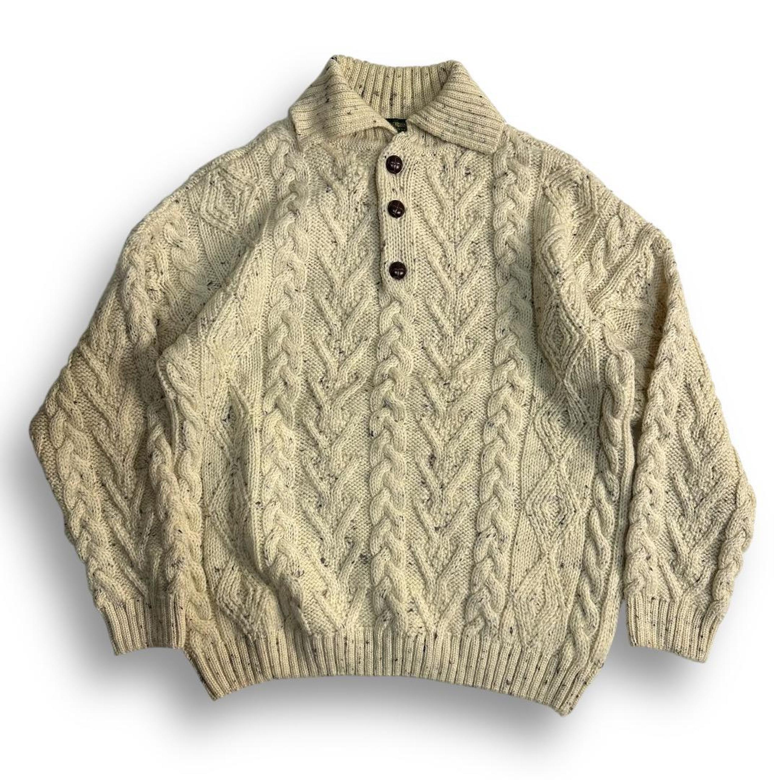 Rare 【PEREGRINE】 English Made British Fisherman Knit Polo Vintage