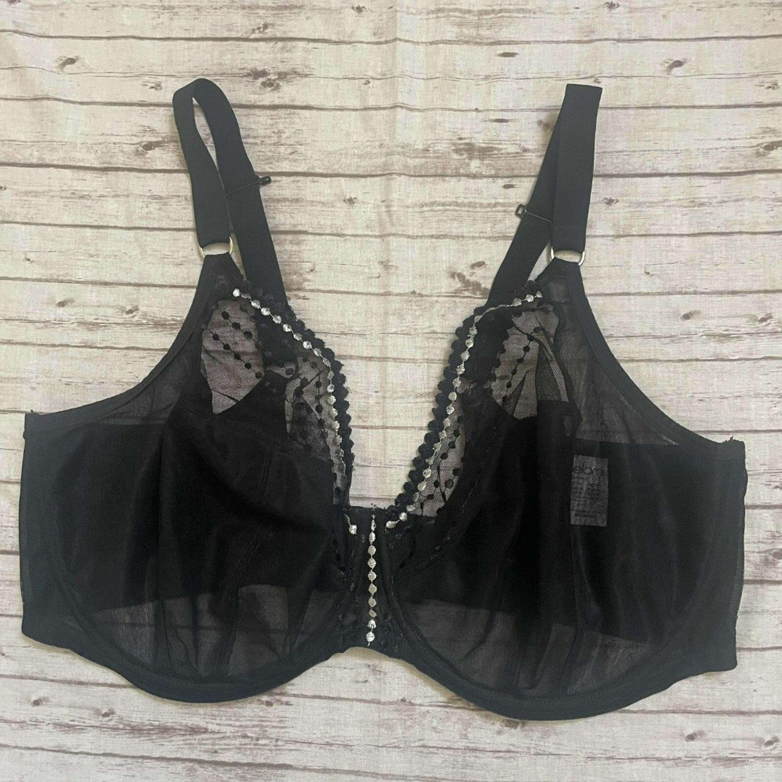 Elomi Womens EL8900 Matilda Underwire Plunge Side Support Bra Lingerie Size 40K