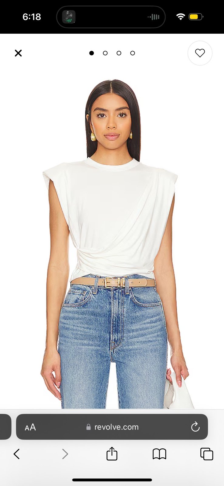 SIMKHAI Estelle Clean Crop T Shirt in White