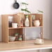 Bamboo Desktop Organizer, Large Desktop Bookshelf, Desktop Makeup Storage Shelf
