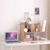 Bamboo Desktop Organizer, Large Desktop Bookshelf, Desktop Makeup Storage Shelf