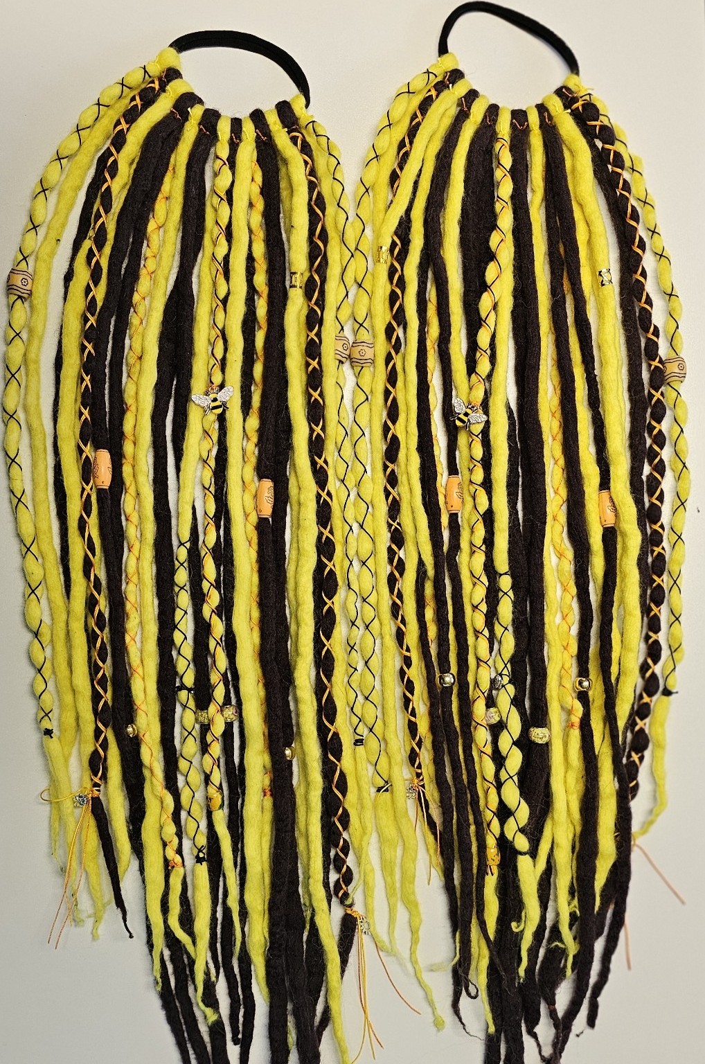 Wool dreadlock ponytail holders