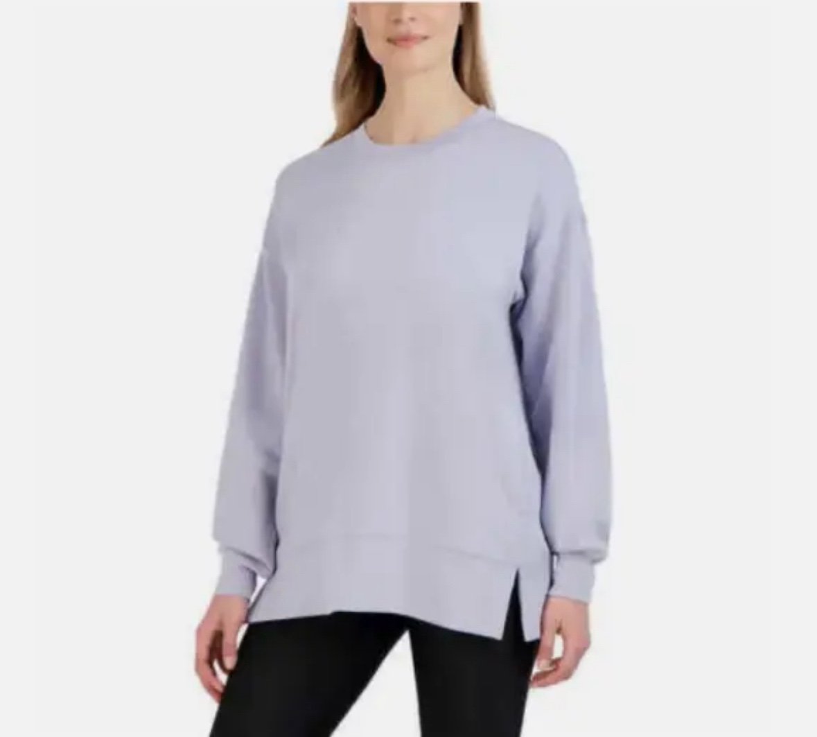 Sage Scuba Cozy Top Drop Shoulder Side Pockets Tunic Length K6(PURPLE,MEDIUM)NWT