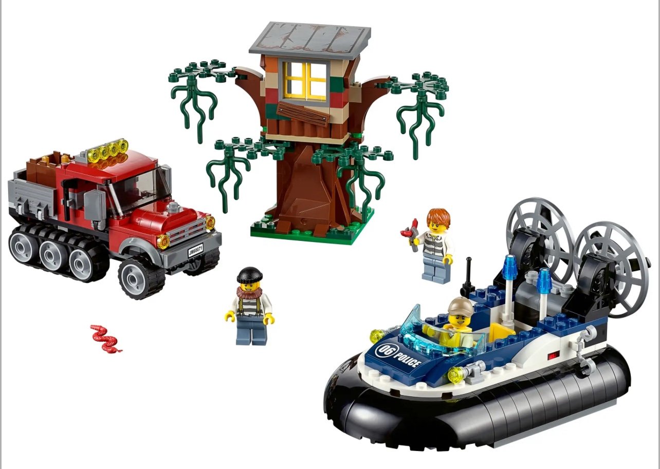 City Hovercraft Arrest swamp police complete Lego set #60071