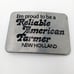 Proud American Farmer Belt Buckle New Holland Vintage Tractor 1982 Farming Colle